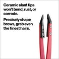 thumbnail image 5 of Revlon Ceramic Slanted Tip Tweezers, Precision For Eyebrow Shaping and Fine Hair Removal, Stainless Steel Body, Red, 1 Count, 5 of 6
