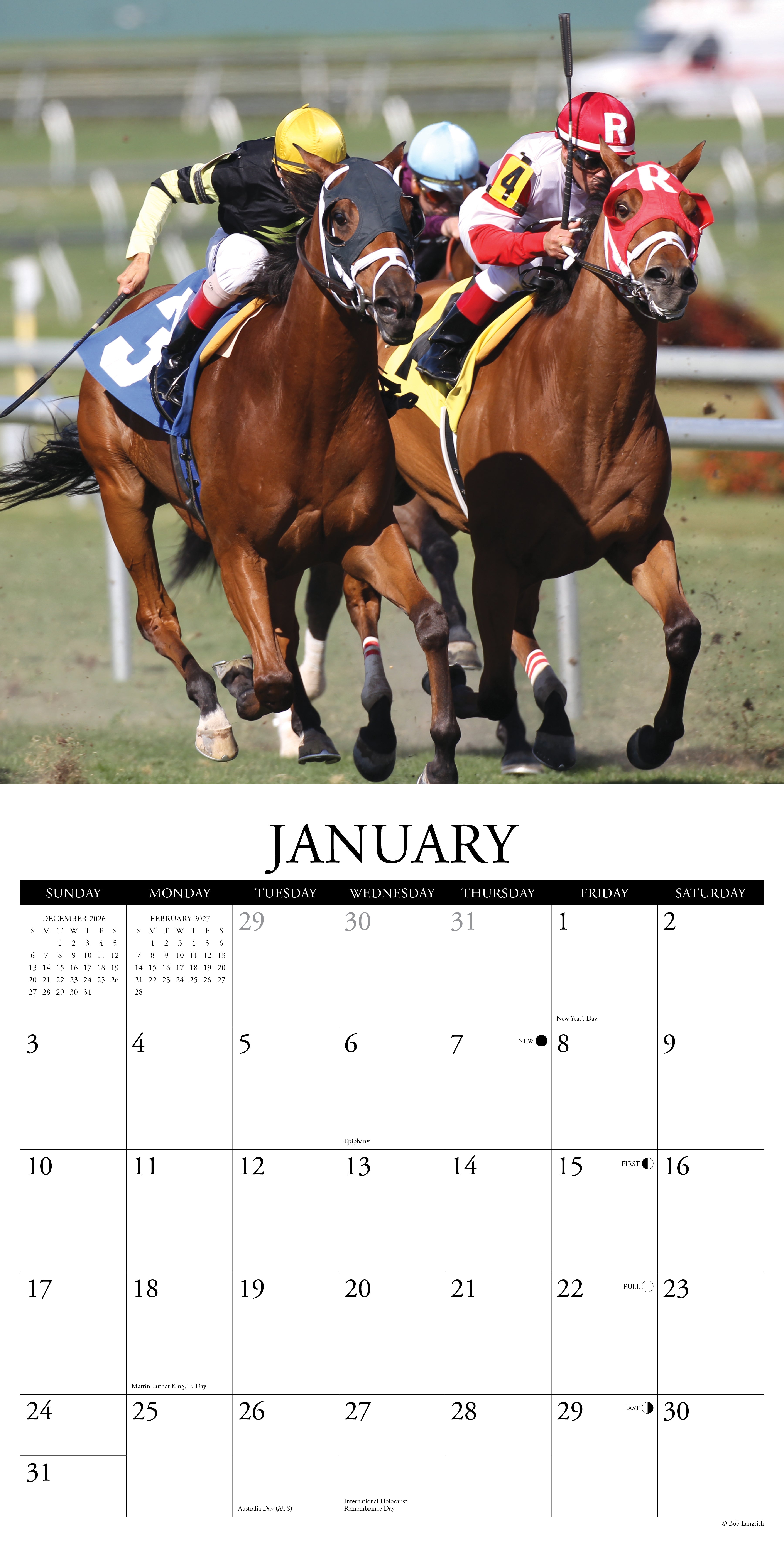 Willow Creek Press, Horse Racing 2027 Wall Calendar