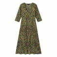 thumbnail image 3 of XIAOCHA Women's Paisley V Neck Maxi Dress Long Sleeve Relaxed Fit Flowy Dresses Boho Vacation Casual Dress, 3 of 3