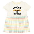 thumbnail image 3 of Inktastic Legends Are Born in October Girls Baby Dress, 3 of 5