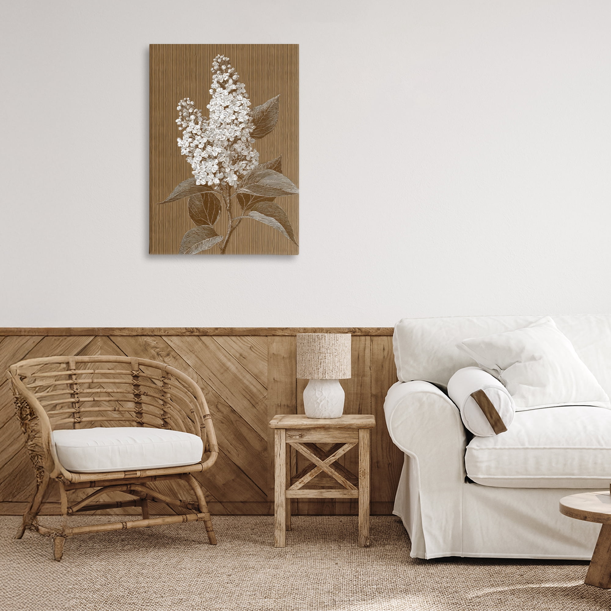 Stupell Industries Vintage Striped Lilac Study Canvas Wall Art, design by Petal Prints Design