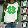 thumbnail image 5 of St. Patrick's Day Shirts for Women Crew Neck Casual Long Sleeve Patchwork Funny Printed Pullover Tops Sweatshirts(Red,XL), 5 of 5