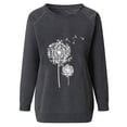 thumbnail image 4 of Women's Sweatshirts Dandelion Graphic Print Crewneck Long Sleeve Tops Casual Fall Loose Pullover Tee Shirts, 4 of 5