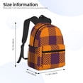thumbnail image 4 of Vsdgher Fall Buffalo Plaid Print Unisex Large Capacity Bookbag Schoolbag Casual Daypack for High School/College/Teens/Travel/Work, 4 of 8