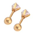 thumbnail image 2 of Guardurnaity Mujeres Hombres Oro Negro Plata Cristal Pendiente Del Oído Barra Del Labio Stud Piercing Ropa, zapatos y accesorios Miscelánea oro rosa 3mm 1 Uds, 2 of 6