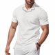 thumbnail image 1 of Blusa y camisa de manga corta con cuello vuelto para hombre, estilo informal, color liso, ventilada, con solapa suelta, de poliéster., 1 of 9