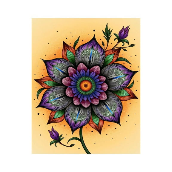 Paint by Numbers Kit for Adults, Floral Mandala Artistic Design Paint by Numbers, Easy Paint by Numbers Kit for Adults Beginner, DIY Adult Paint by Number Kits on Canvas, Home Decor