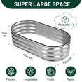 thumbnail image 2 of LIFERECORD Galvanized Raised Garden Bed, 47"L X 23"W X 11"H, Elevated Reinforced Large Metal Planter Box for Vegetable Flower Herb Outdoors, Oval, 2 of 8