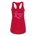 thumbnail image 2 of Wild Bobby, Never Give Up Fight Cancer, Breast Cancer Awareness, Women Racerback Tank Top, Red, Small, 2 of 4