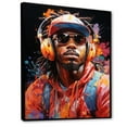 thumbnail image 2 of Designart "Bold Fusion Exploring Hip Hop in Music II" Portrait Floater Framed Canvas Print, 2 of 7