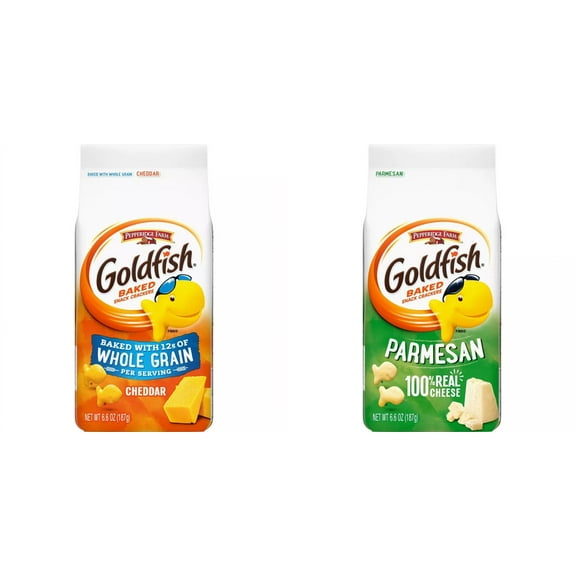 Pepperidge Farm Goldfish Cheddar Crackers Baked with Whole Grain- 6.6oz - Goldfish Parmesan Crackers Snack Crackers Bag - 6.6oz