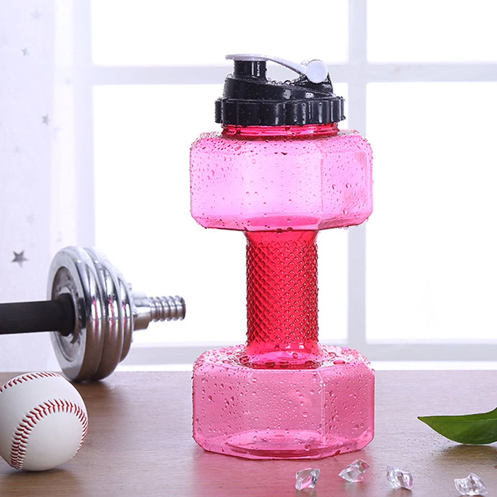 Fitness Dumbbells Weight Strong Water Drinks Bottle 2200ml Red