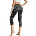 thumbnail image 2 of HELLHERO Spider Web Printed Capri Leggings for Women Halloween Yoga Pants Breathable Workout Leggings Athletic Yoga Capris with Pockets, L, 2 of 7