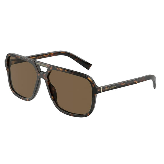 Dolce & Gabbana DG 4354 Plastic Unisex Square Polarized Sunglasses Havana 61mm Adult