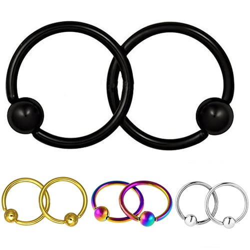 jiaroswwei 2Pcs 4mm Men Women Fashion Surgical Steel Nose Ring Hoop Cartilage Piercing Studs