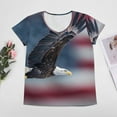 thumbnail image 4 of American Eagle, American Flag Women's Blouse Short Sleeve Women's Top T-Shirt Spring Summer Clothes, 4 of 7