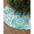 thumbnail image 2 of Teal Boho Christmas Tree Skirt 36 Inches Large Christmas Skirt Tree, Modern Geometric Abstract Aesthetics Tree Skirt Christmas Decorations for Fireplace Party Holidays Indoor Outdoor, 2 of 7