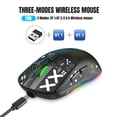 thumbnail image 2 of Yeeon 3 Modes Bluetooth Gaming Mouse Rechargeable 2.4G USB Wireless RGB Backlight Mice,black, 2 of 9