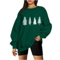 thumbnail image 3 of Women's Christmas Sweatshirts Casual Crew Neck Blouses Top Xmas Holiday Winter Sweater Fashion Christmas Printed Long Sleeve Shirts Pullover, 3 of 8