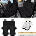 thumbnail image 3 of HUISEFOR Black Leopard Print Car Seat Covers Full Set for Women Men, 15 Pcs Fashion Steering Wheel Cover Belt Cover Car Trash Can Air Vent Storage Bag Car Coasters Keychain, 3 of 7