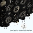 thumbnail image 6 of Black Gold Sun Moon Eye Star Pattern Shower Curtain 36"x72" ,Bathroom Decorative Shower Curtains Set with 12 Hooks,Modern Waterproof Washable Shower Curtain, 6 of 6