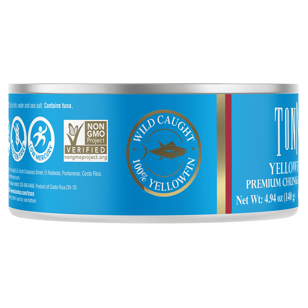 (6 pack) Tonnino Premium Yellowfin Tuna Chunks in Spring Water, 4.94 oz, Can, Wild Caught