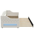 thumbnail image 6 of Euroco Upholstery Twin XL Daybed with Trundle and LED Light, Beige, 6 of 15