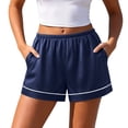 thumbnail image 2 of YTCAMLO Soft Cotton Womens Satin Pajama Shorts Summer Casual Pj Bottoms with Pockets Elastic Waist Baggy Lounge Shorts Sleepwear, 2 of 7