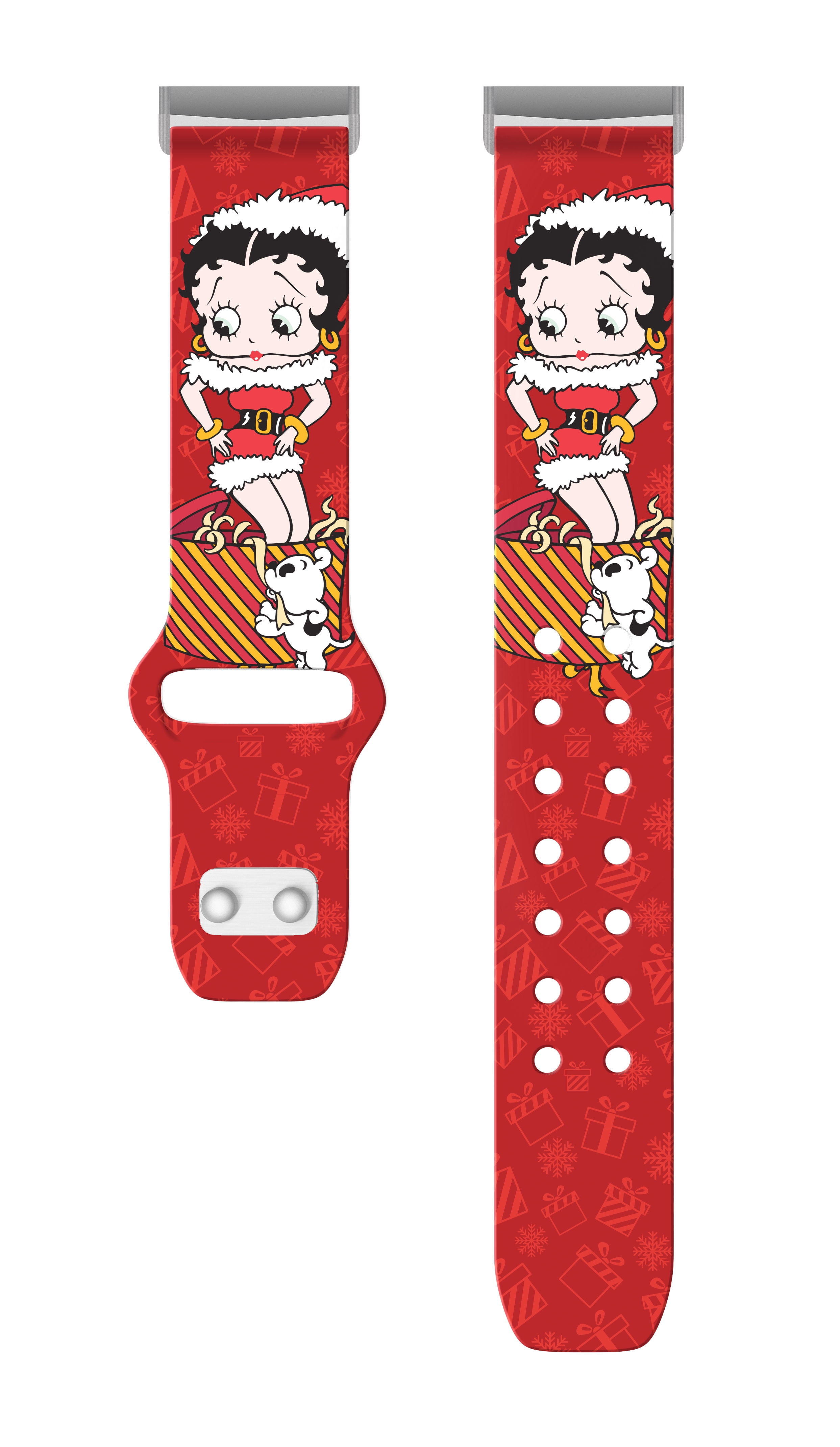 Betty Boop Christmas HD Watch Band Compatible with FitBit Versa 3 & Sense (20mm Short Presents) by Affinity Bands