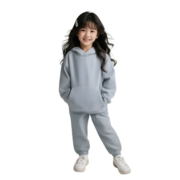 LIUYUNNN Toddler Boys Girls Sweatsuit Set 2PC Long Sleeve Solid Color Pullover Basic Hoodie Sweatpants Set Fall Clothes Boys Sets 2-3 Years Boys Girls Fall and Winter Outfits