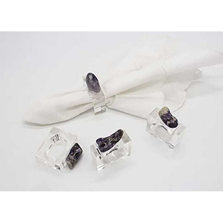 Amethyst napkin rings top
