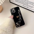 thumbnail image 1 of For iPhone 14Plus Aplicar a la caja del teléfono galvanizada Love Heart Compatible con Iphone 11 12 13 14 Pro Max Xs Max Xr 7 Plus 14 Correa de muñeca a prueba de golpes Cadena Co, 1 of 5