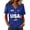 Blue(250 Anniversary USA Flag), variant on Iaqnaocc 4th Of July T Shirts for Women Usa 250th Anniversary Shirt Short Sleeve 250 Anniversary USA Flag 250 Anniversary Usa Flag Patriotic V Neck Festival T-Shirts Black L