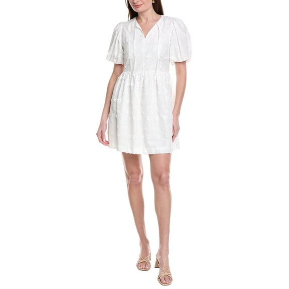 Nanette Nanette Lepore womens Short Sleeve Mini Dress, 16, White