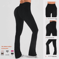 thumbnail image 5 of Womens Flared Yoga Pants, High Waisted Flare Leggings Bottom Bootcut Yoga Pants, 5 of 6