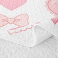 thumbnail image 5 of spefrowx Cute Cartoon Bow Twin Quilt Set for Girls Boys, Pink Love Heart Print Twin Coverlet Set, 2pcs, 5 of 7