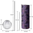 thumbnail image 2 of Cute Cat with Flower Tumbler with Handle and Straw, 20oz Stainless Steel Insulated Cup with Lid and Straw, Travel Mug Water Bottle, Gifts for Women, 2 of 6