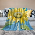 thumbnail image 2 of Fenyluxe Sunflower Throw Blanket for Couch Sofa Bed Office Travel Camping School | All Seasons Flannel Blanket | Available in 3 Sizes 50x60in, 2 of 6