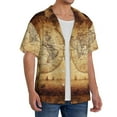 thumbnail image 4 of Disketp Men's Hawaiian Vintage Map Of The World Print Shirts Button Down Holiday Beach Shirts-XX-Large, 4 of 7