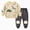 outfits001-Beige, variant on NOLDARES Toddler Boys Winter Clothes 2Pcs Long Sleeve Graphic Pullover Tee Elastic Waist Pants Cozy Outfits Size:4-5 Y,Beige