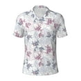 thumbnail image 2 of Daiia Lilies Flowers Pattern Men’s Polo Shirts,Solid Deck Shirt,Classic Fit, Breathable Cotton Polo for Casual and Sport Wear-3X-Large, 2 of 9