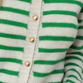 thumbnail image 4 of NSLGXD Women Striped Crew Neck Cropped Cardigan Sweater Button‑Down Long Sleeve Knit Tops Relaxed Fit Soft Lightweight Casual Trendy Fall Winter Sweaters S-2XL, 4 of 5