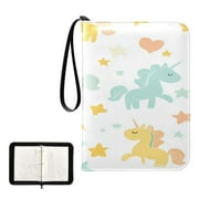 400 Pockets Trading Cards Album,Card Binder 4-Pocket, Cards Collector Album Holder Fits 400 cards with 50 removable sheets Cute and Colorful Unicorns