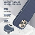 thumbnail image 5 of Petocase for iPhone 16 Pro Max Case,Shockproof Rugged Full Body Protection [No Screen Protector] Heavy Duty Dust/Drop Proof 3-Layer Durable Cover Apple iPhone 16 Pro Max 6.9'' Case,Navy/Gray, 5 of 8