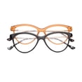 thumbnail image 5 of Rz by Rachel Zoe Womens Cateye Reading Glasses with Case, Black/Crystal Brown, Tabitha +2.00, 5 of 17