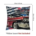 thumbnail image 4 of BANET Cars Throw Pillow Cushion Cover, Group of Nostalgic American Muscle Cars with Stars Antique Print, Decorative Square Accent Pillow Cases Set of 2 12x12in, 4 of 7