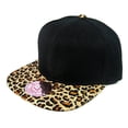 thumbnail image 2 of 2 Tone Black & Cheetah / Leopard Print Snapback Hat Cap, 2 of 2