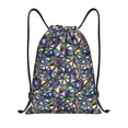 thumbnail image 1 of Xecao Purple-Gold Triangles Pattern Sports Drawstring Backpack - String Swim Gym Bag with Wet Proof Pocket for Women&Men-Medium, 1 of 6