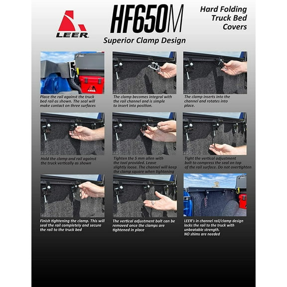 LEER HF350M Tri Fold Tonneau Hard Cover for 2004 Ford F-150 w/ 5'6" Bed