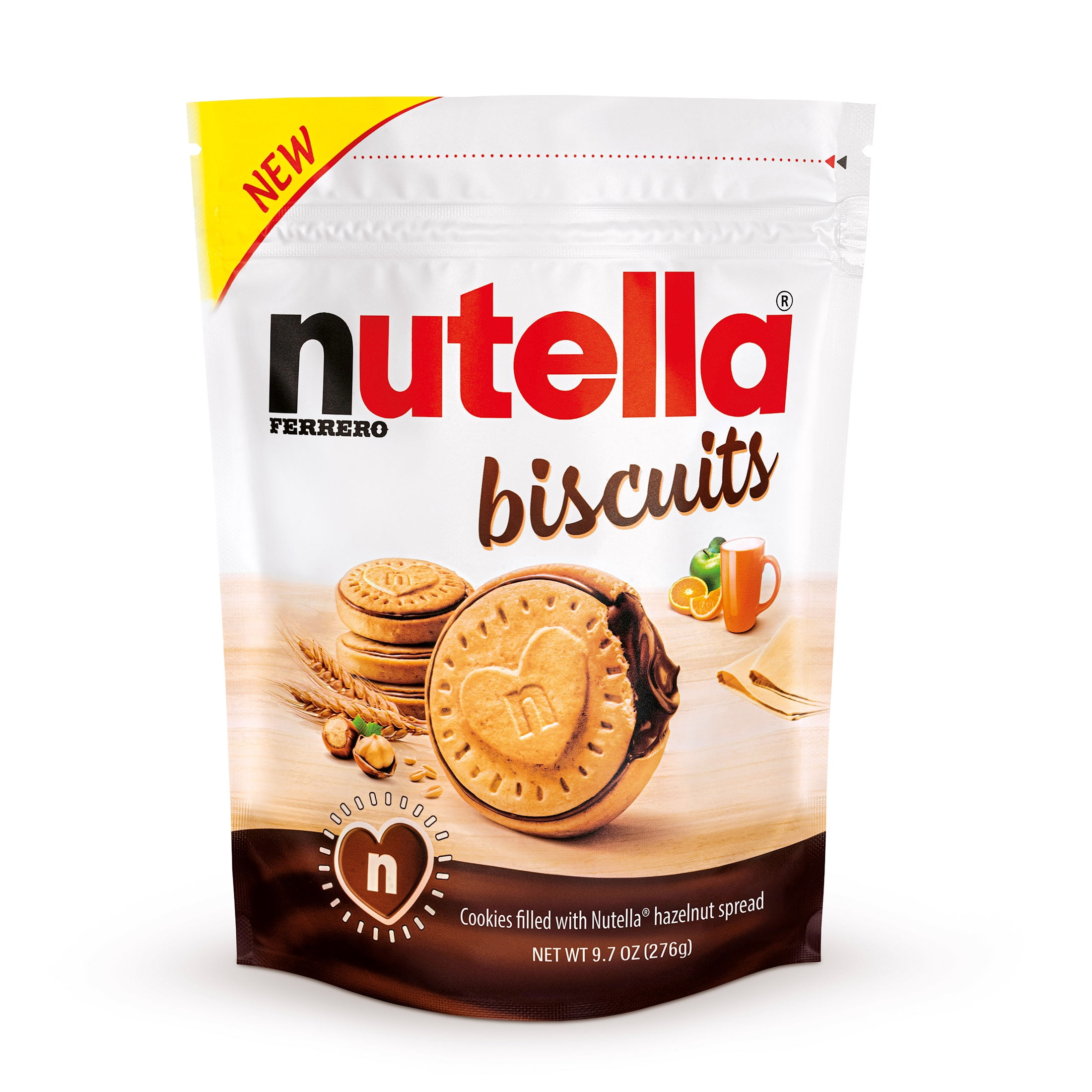 Nutella Biscuits, 9.7oz Pouch, Cookies Filled with Nutella® Hazelnut Spread